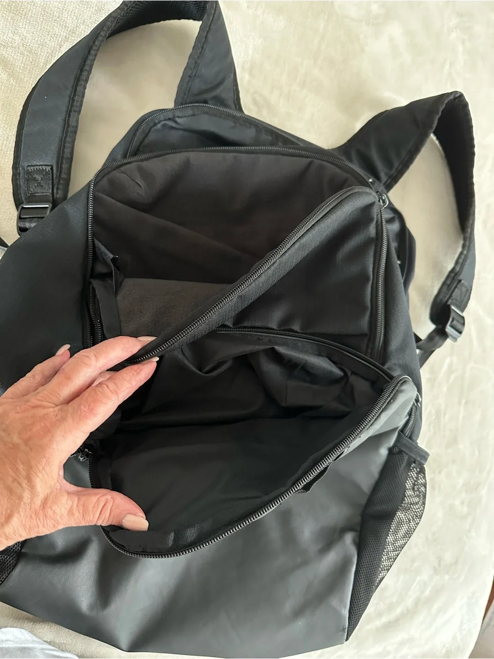 Nike Black Backpack with White Swoosh